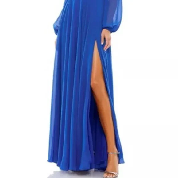 Mac Duggal Royal Blue Long Sleeve Chiffon Gown Mac Duggal Royal Blue Long Sleeve Chiffon Gown